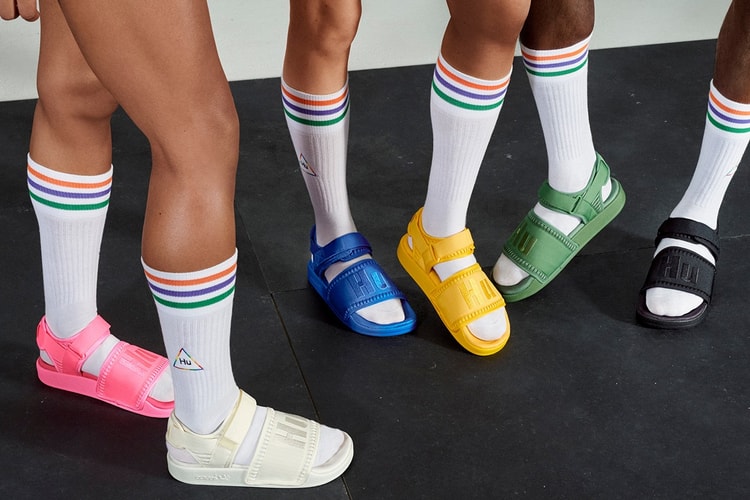 La adilette, claquette sandale d'adidas revisitée par Pharrell Williams
