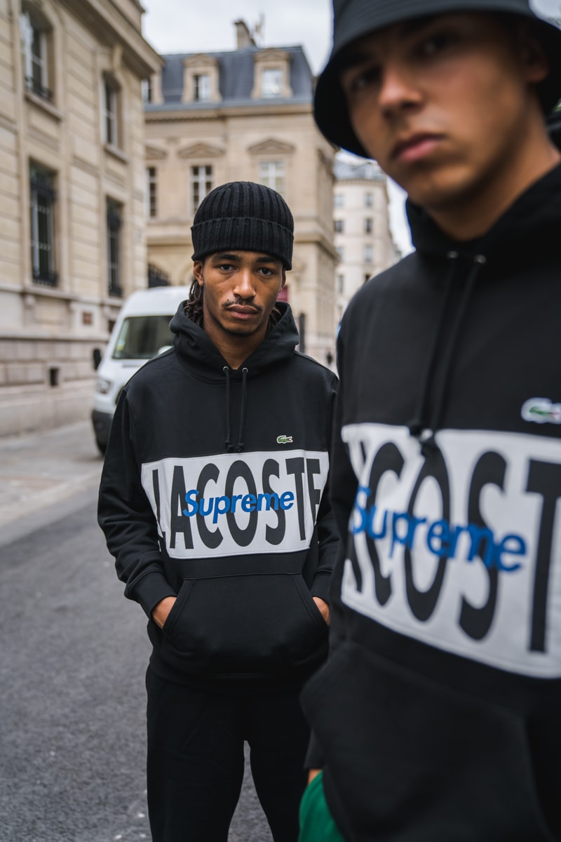 Supreme x Lacoste : Les pièces de la collab s'affichent dans les rues de Paris