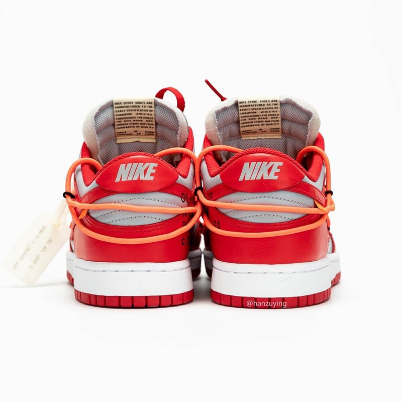Photo Off-White™ x Nike Dunk Low rouge