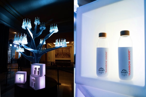 Photo Virgil Abloh x Evian bouteille Soma
