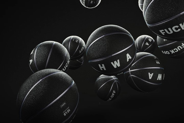 Human With Attitude droppe un ballon de basket qui brille dans le noir
