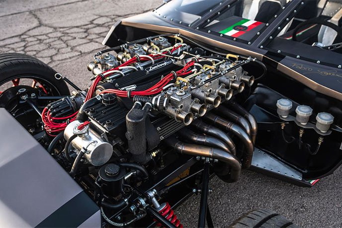 La Lamborghini imaginée par le studio français danton art kustoms est mise aux enchères