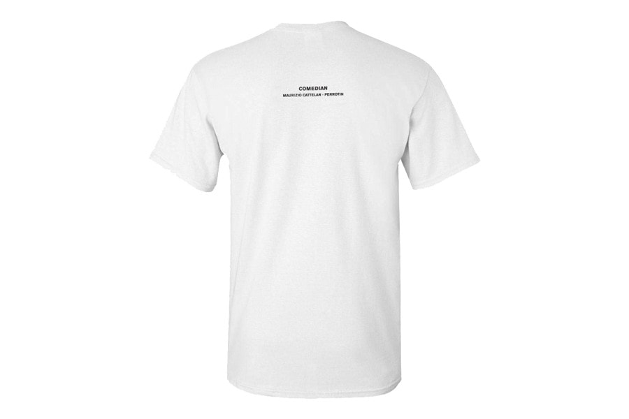 La Galerie Perrotin lance un t-shirt banane, reprenant l'oeuvre de Maurizio Cattelan