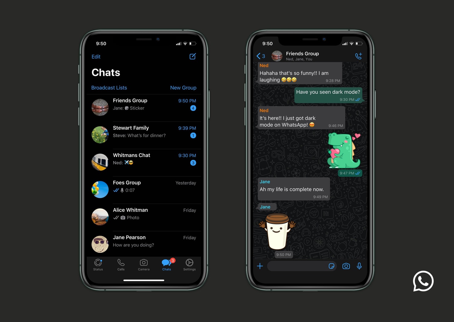 WhatsApp passe enfin au dark mode et voici comment l'activer