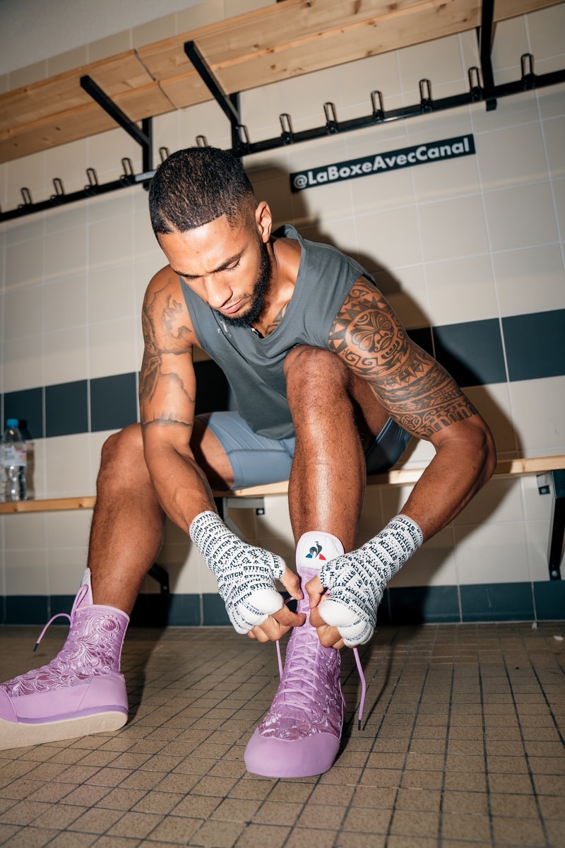 Le coq sportif dévoile une sneaker de boxe brodée en collaboration avec la maison de luxe Patou