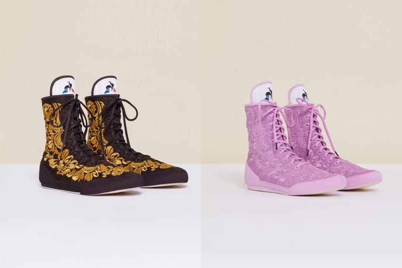 Le coq sportif dévoile une sneaker de boxe brodée en collaboration avec la maison de luxe Patou