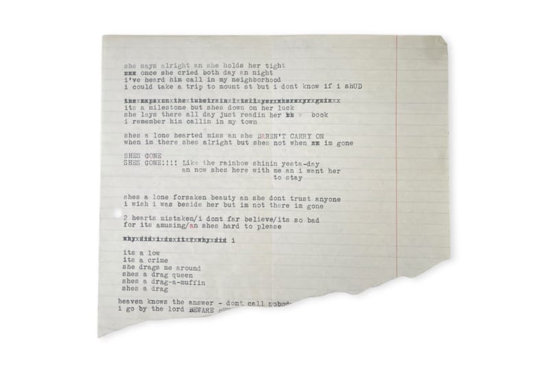 Les paroles originales dactylographiées de « I’m Not There » de Bob Dylan mises aux enchères