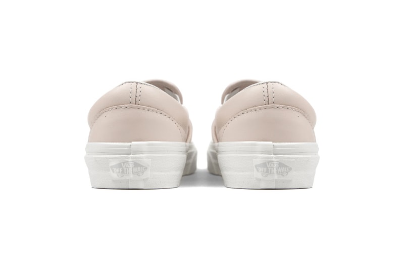 vans pink leather slip on