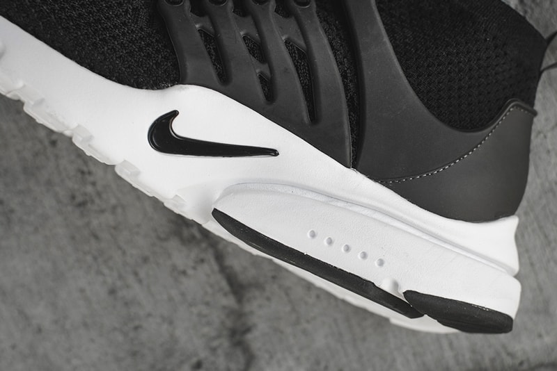 Nike Air Presto Mid Flyknit 黑白配色實物細節圖流出