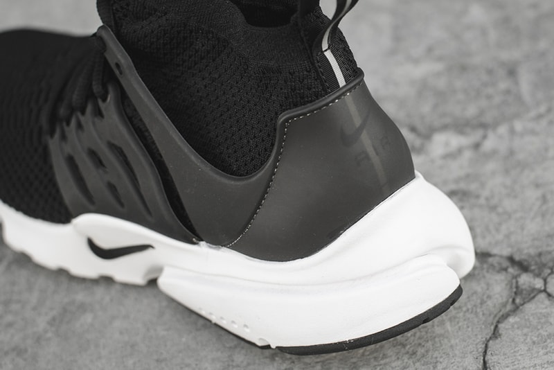 Nike Air Presto Mid Flyknit 黑白配色實物細節圖流出