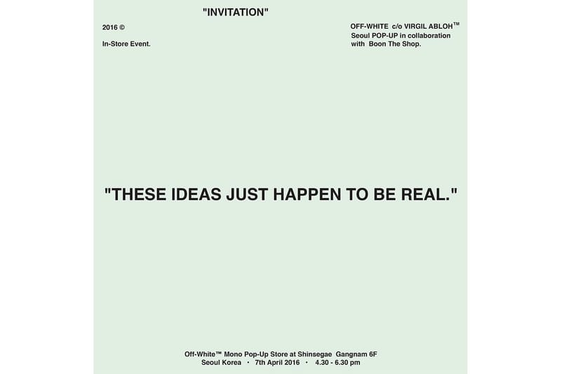 Virgil Abloh 於首爾 BOONTHESHOP 開設 Pop-Up 店中店