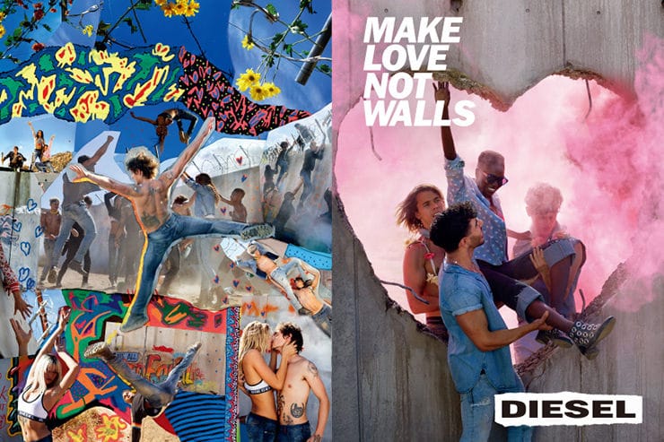 DIESEL 2017 年春夏形象廣告「MAKE LOVE NOT WALLS」上線