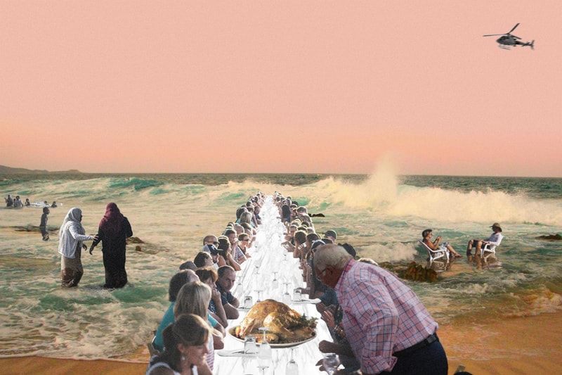 No-To-Scale imagines Trump's wall as a 1,954-mile-long dinner table