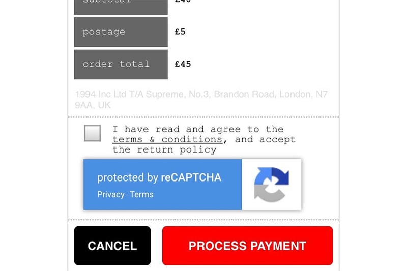 Supreme 網上商店新增 CAPTCHA 功能打擊自動購買機械人