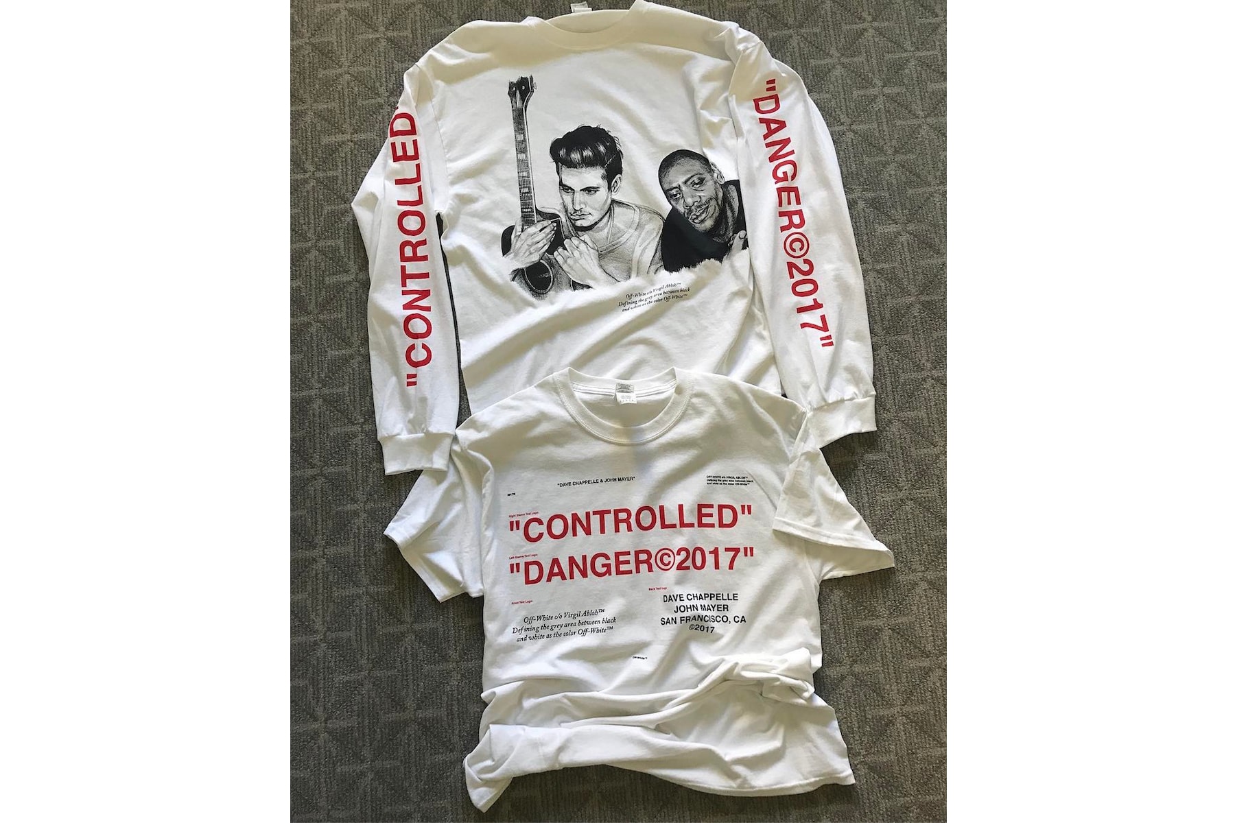 OFF-WHITE John Mayer & Dave Chappelle “CONTROLLED DANGER” T-Shirt