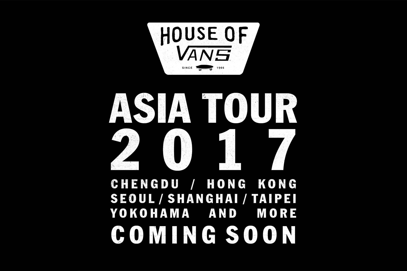 House of Vans 亞洲區巡迴活動消息發佈