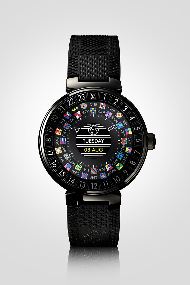 Louis Vuitton 首枚高端智能腕錶系列 Tambour Horizon，配備多項與旅行相關的貼心功能。