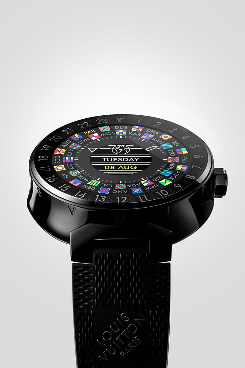 Louis Vuitton 首枚高端智能腕錶系列 Tambour Horizon,配備多項與旅行相關的貼心功能。
