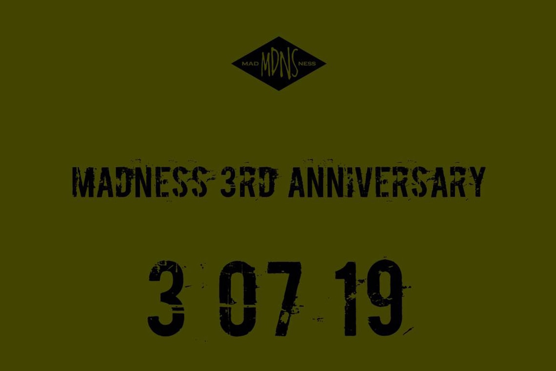 MADNESS 成立 3 週年別注 Tee 款即將上架