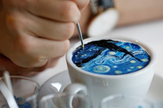 飲食藝術－畫在咖啡上的經典名畫