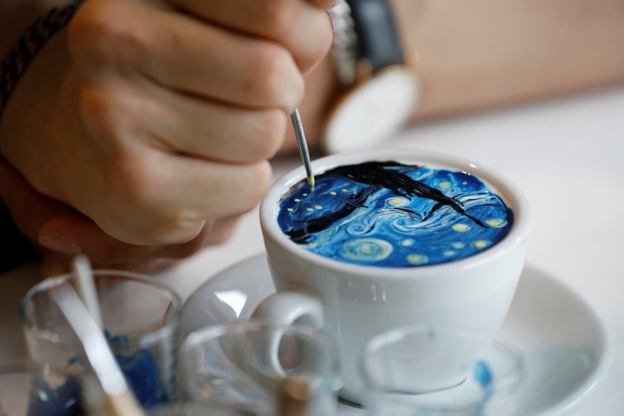 飲食藝術－畫在咖啡上的經典名畫