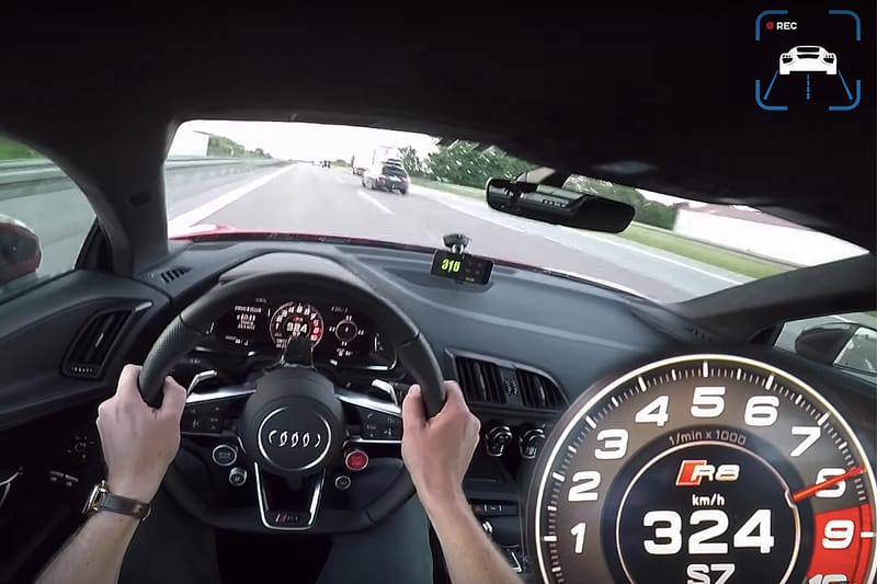 第一身視點狂颷－802 匹馬力 Audi R8 V10 SUPERCHARGED 極速 324 km/h