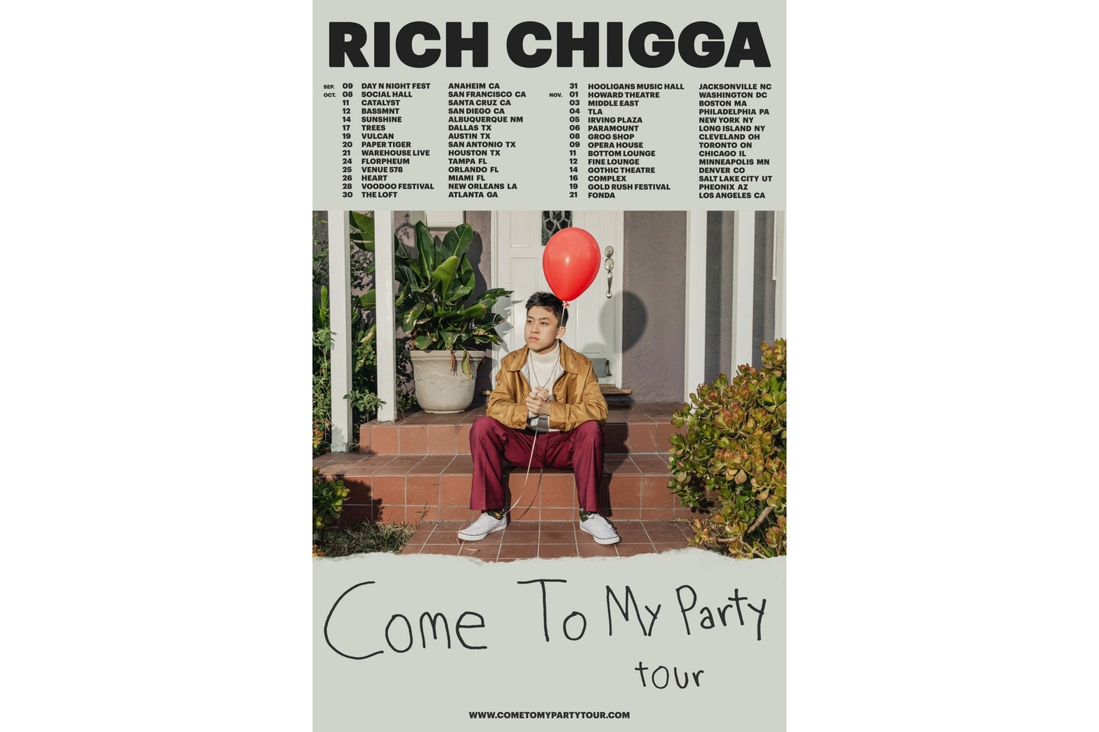 Rich Chigga "Come To My Party" Tour Announcement