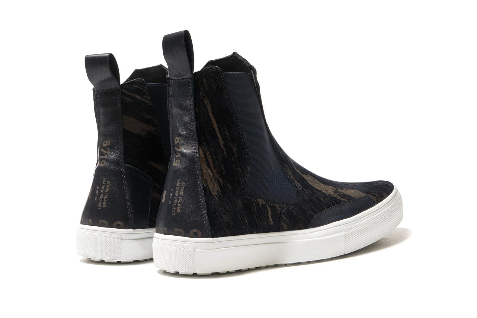 Stone Island Shadow Project "Bleu" Laser Graphic Suede Shoes