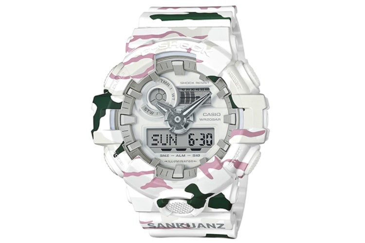 中國街頭勢力-G-Shock x SANKUANZ 以雪地迷彩作主軸之聯名手錶