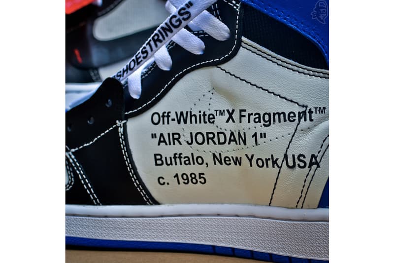 fragment design x Virgil Abloh x Air Jordan 1 客製三方聯乘鞋款一覽