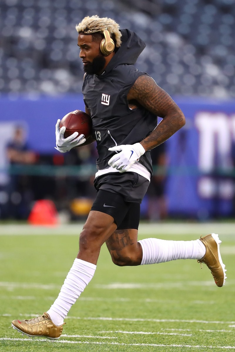 Odell Beckham Jr. 曝光客製版「Supreme x Nike Air More Uptempo」美式足球鞋