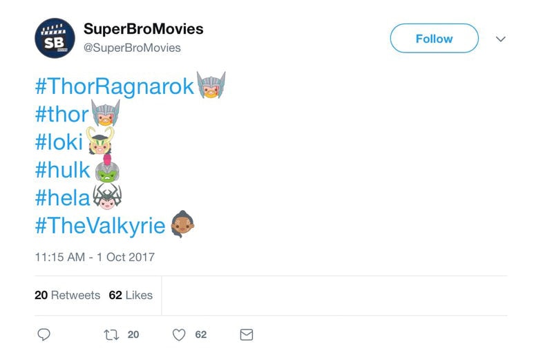 《Thor: Ragnarok》與《Justice League》同步於 Twitter 推出專屬角色 Emojis