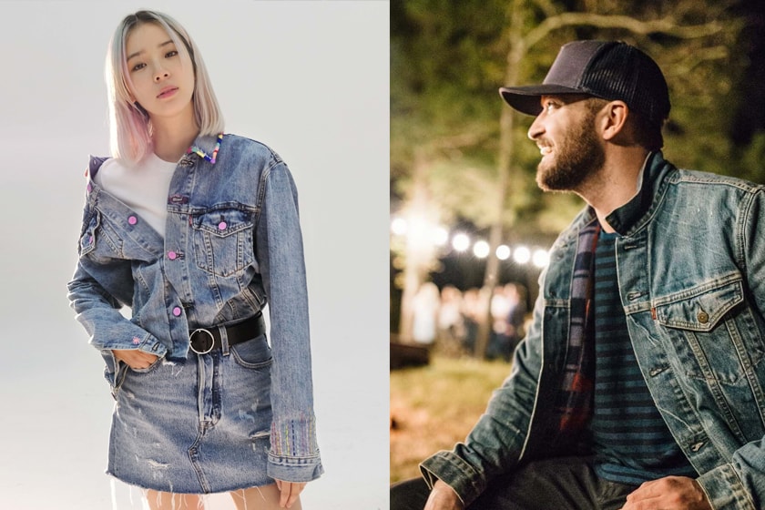 將 Levi’s® Trucker Jacket 內外翻轉創作，繡上花卉大改造