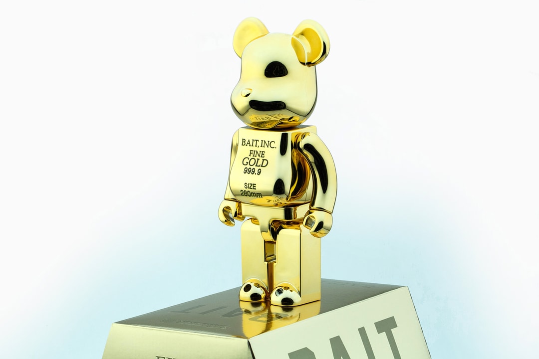 Bearbrick BAIT x Medicom Gold Bar 1000% Gold