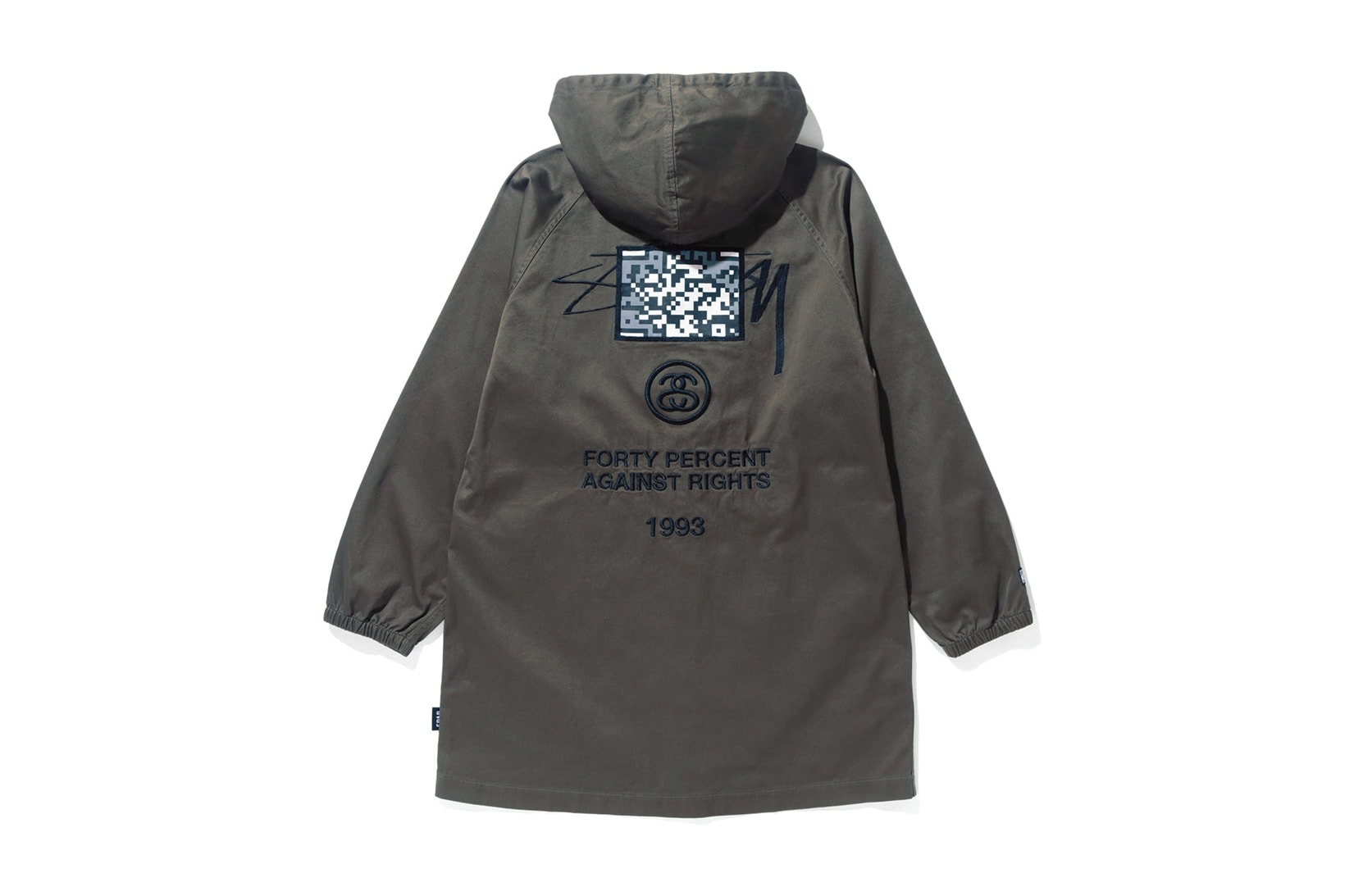 Stüssy x FORTY PERCENTS AGAINST RIGHTS 聯名軍事風連帽大衣