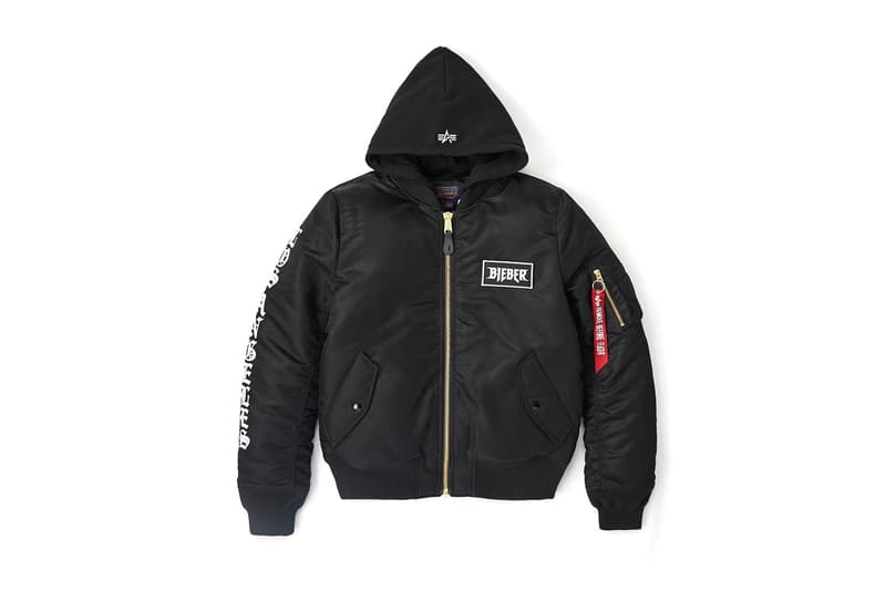 Justin Bieber x Alpha Industries 聯乘別注外套系列