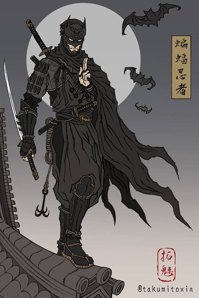 蝙蝠忍者？日本插畫家 Takumi 以浮世繪風格重塑超級英雄