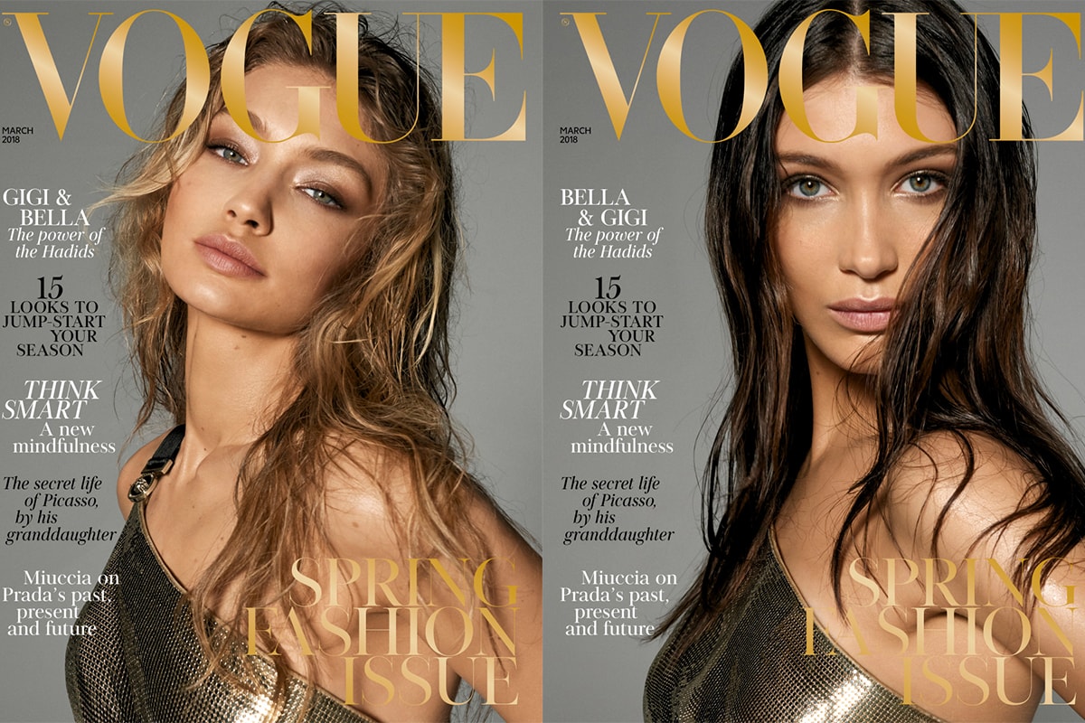 hadid sisters vogue spring 2018 cover