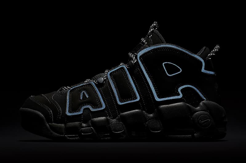 Nike 釋出 Air More Uptempo「Triple Black Reflective」配色設計