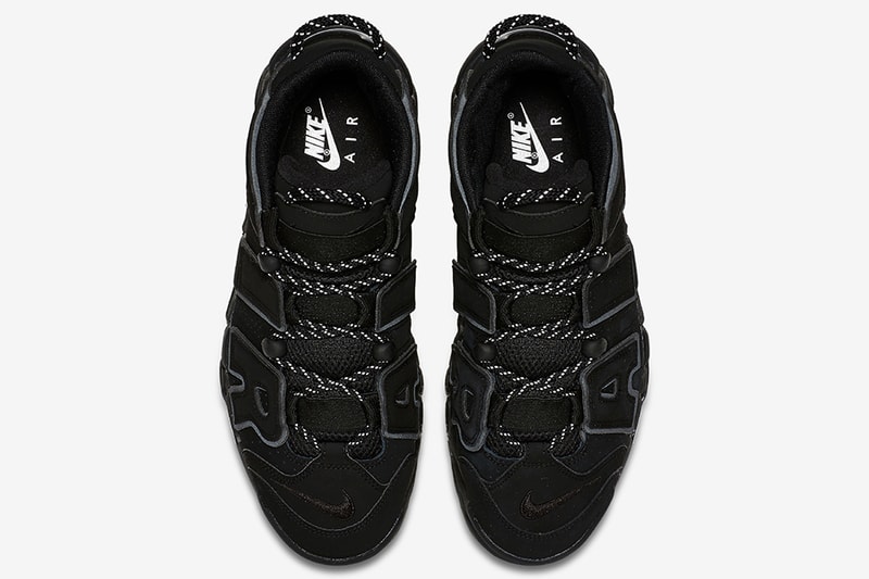 Nike 釋出 Air More Uptempo「Triple Black Reflective」配色設計