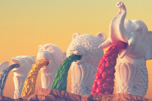 眾動物變身「魚尾獅」- パンダの穴打造「マー大陸」玩具系列