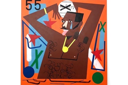 Nina Chanel Abney 畫作於 「Travelogue」展覽中展出