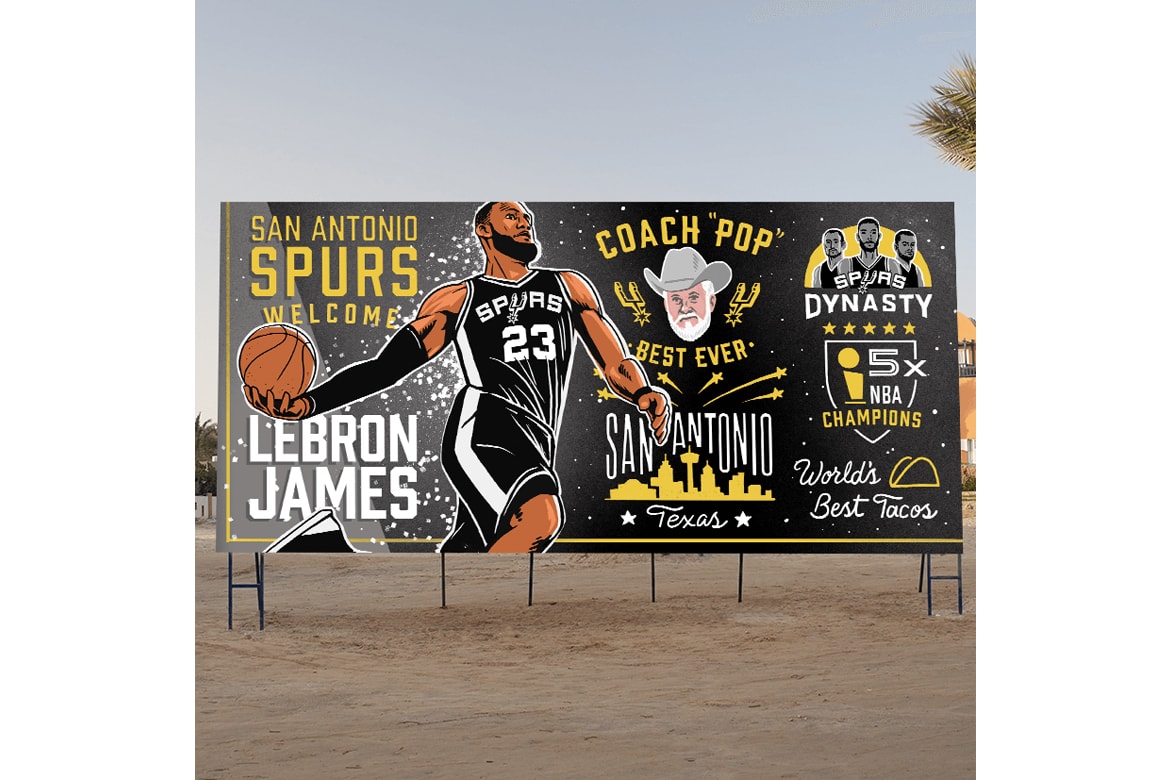 NBA 30 隊打造的 LeBron James「招募廣告牌」會長這樣！？