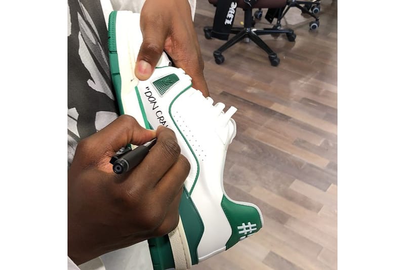 louis vuitton green and white sneakers