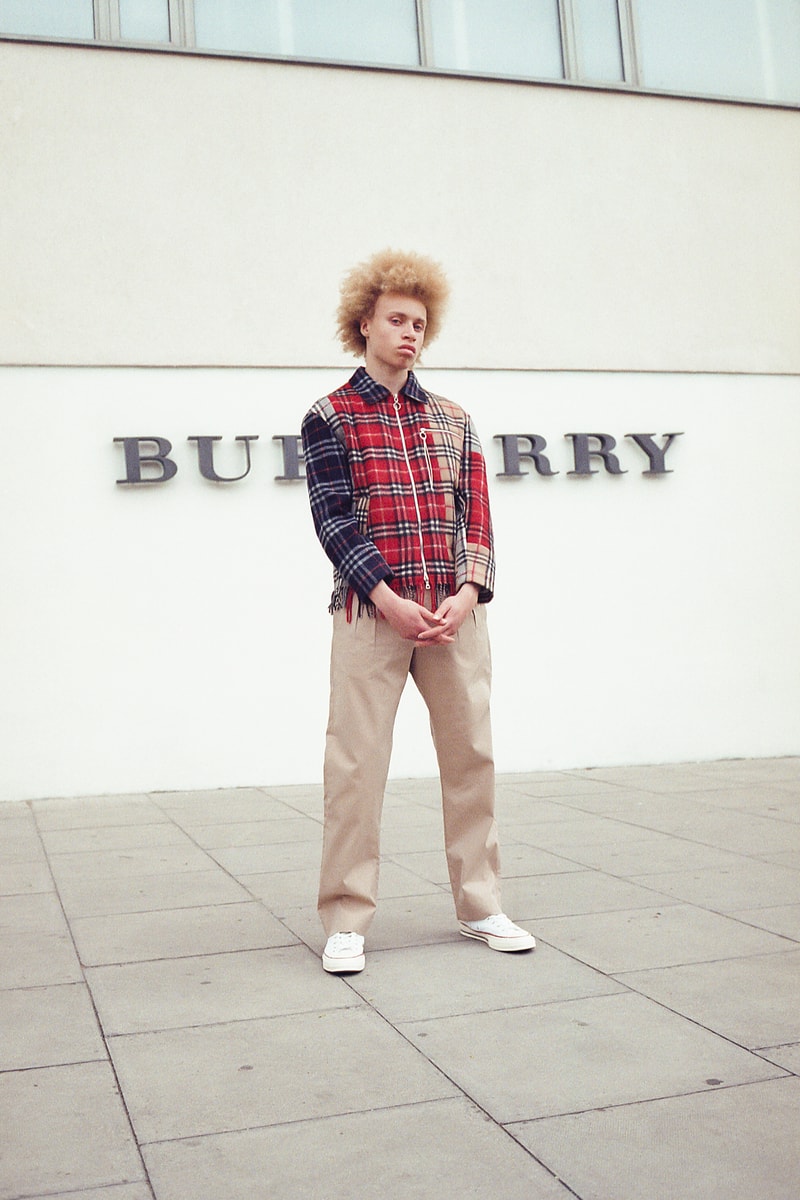 clothsurgeon 將 Burberry 復古格紋圍巾改造成拼接外套
