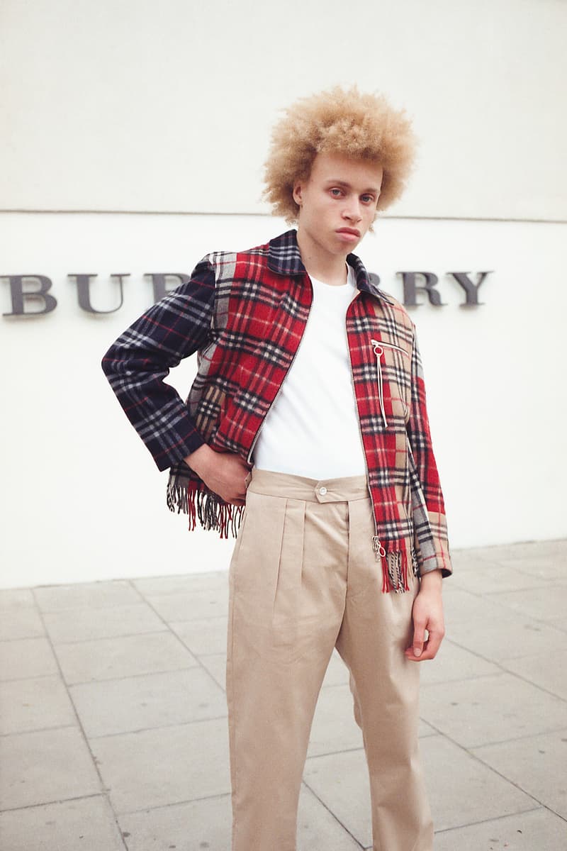 clothsurgeon 將 Burberry 復古格紋圍巾改造成拼接外套