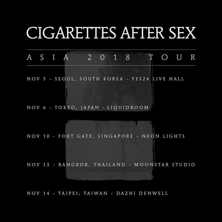 空降台灣！美國 Deam Pop 樂隊 Cigarettes After Sex 發佈最新亞洲巡迴演唱會
