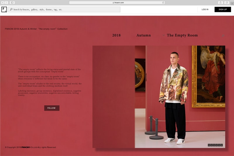FMACM 2018 秋冬「The Empty Room」系列 Lookbook 發佈
