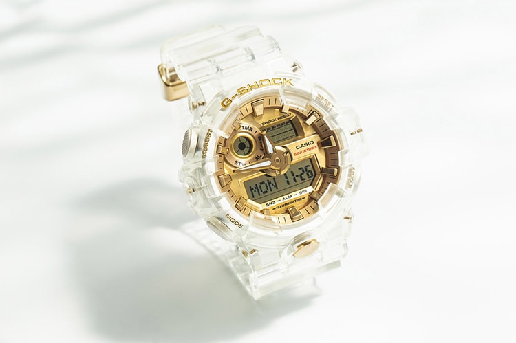 Transparent G-Shock case of the 35th Anniversary Series "Glacier Gold" case was launched again