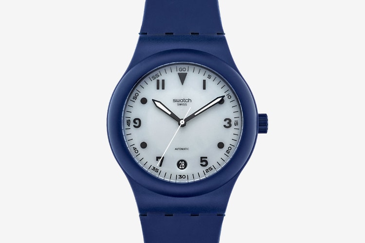 Hodinkee x Swatch SISTEM51 watches with the second bullet